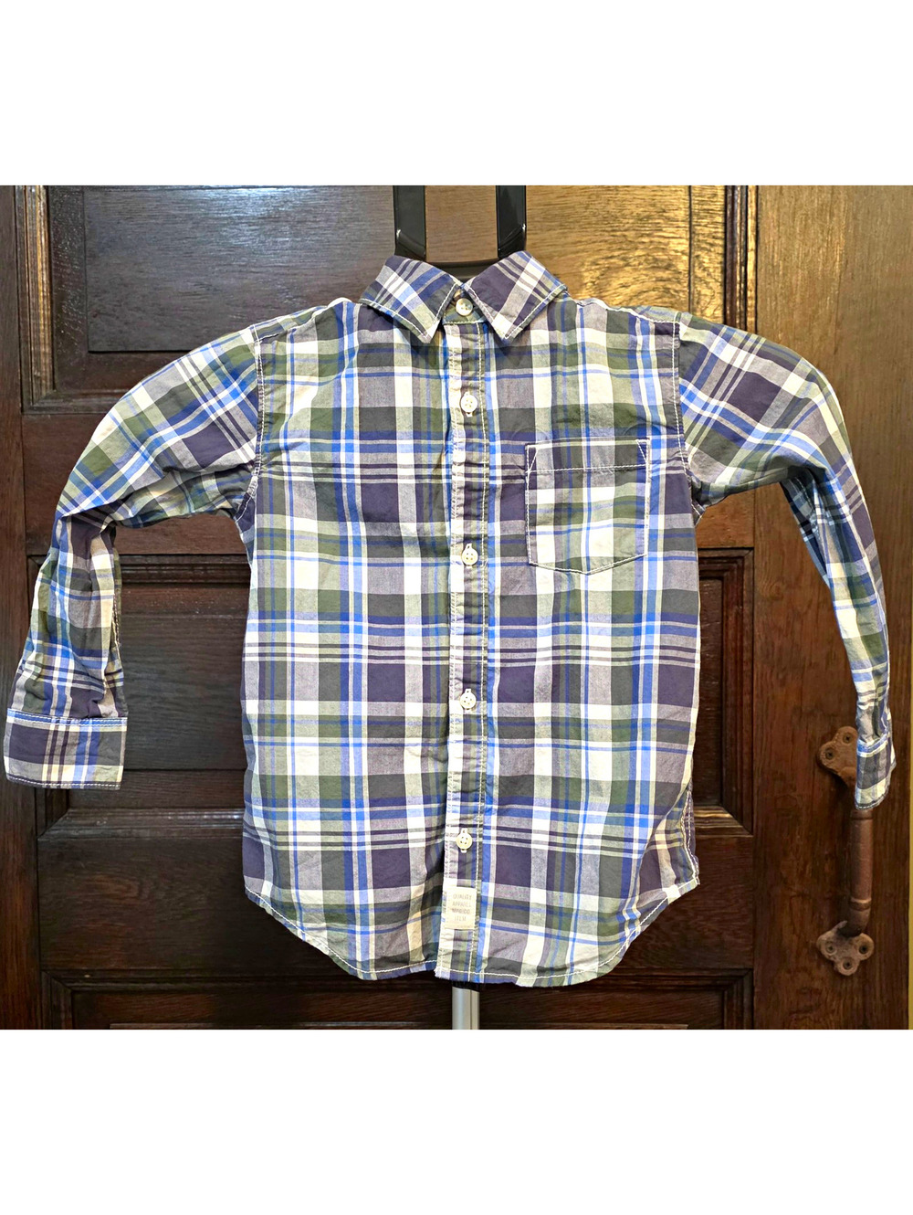 Carter's Boys 4T Plaid Button-Up Dress Shirt Cotton Pockets